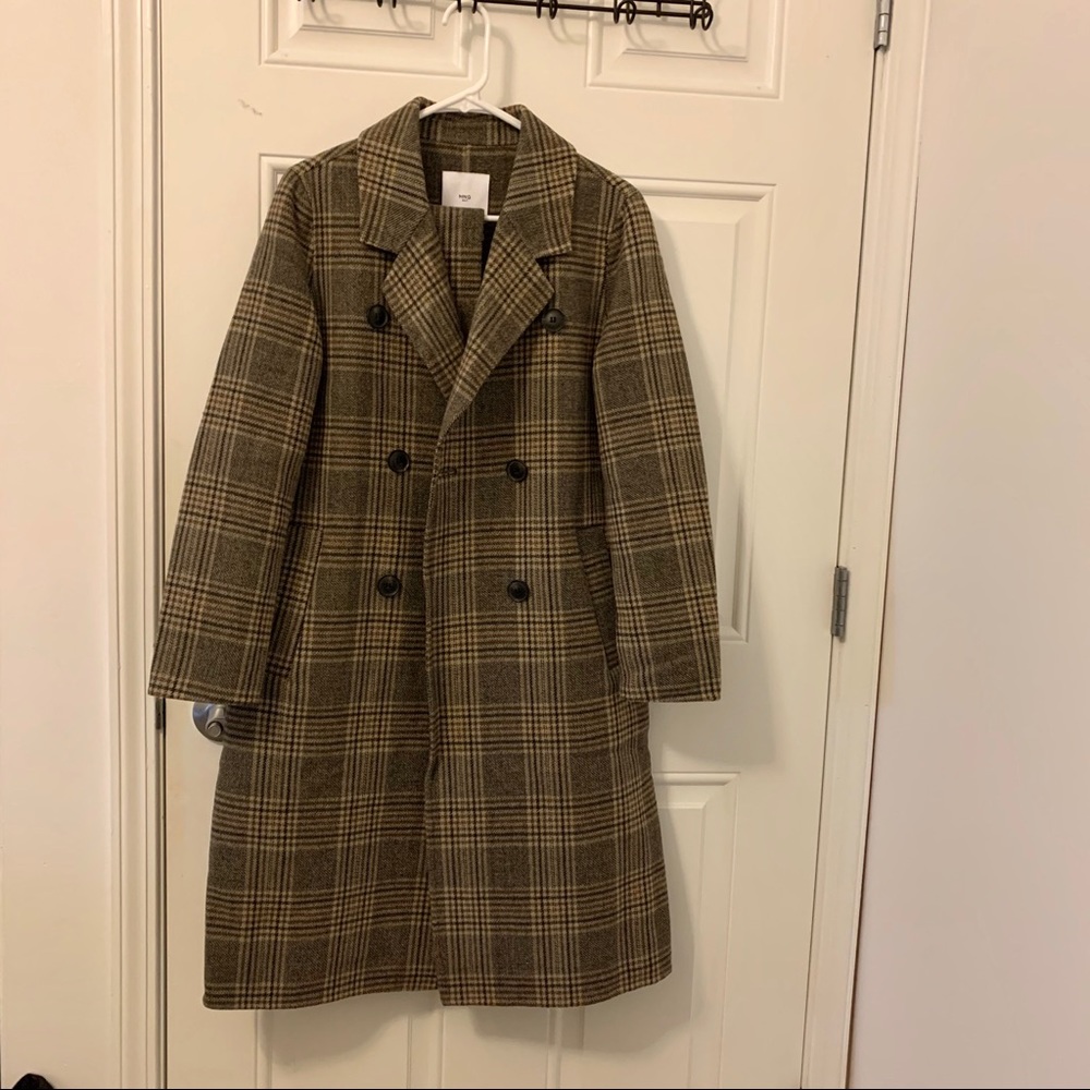Mango checked wool coat